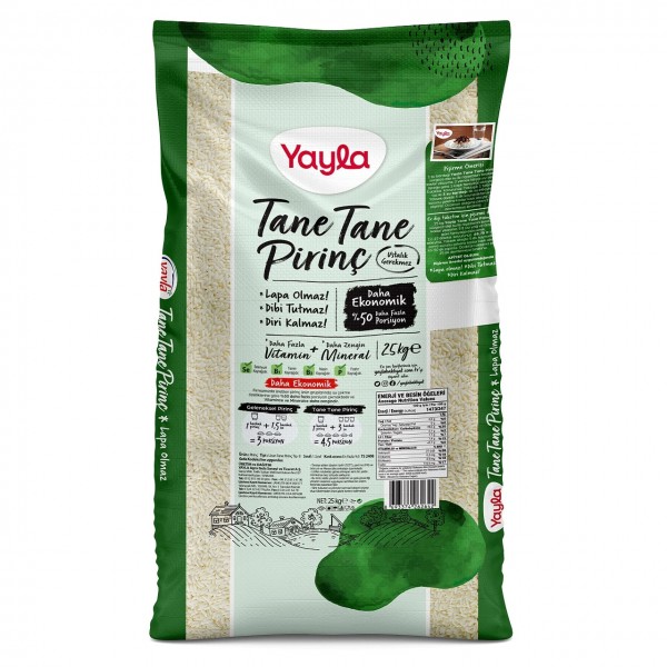 Yayla Tane Tane Pirinç 25 Kg